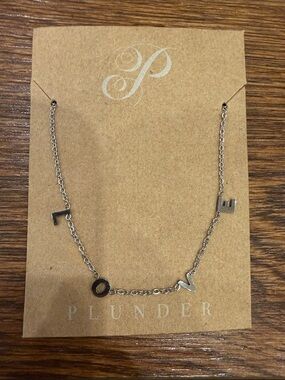 Plunder Silver-tone LOVE Letter Necklace
